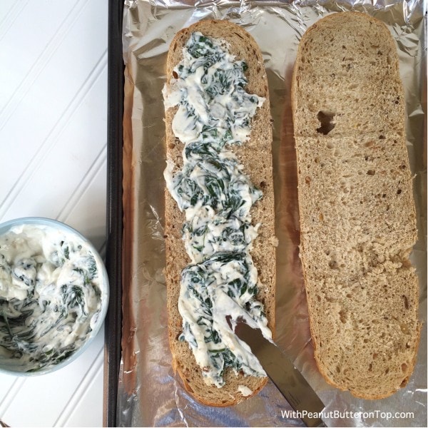 Spinach Dip Garlic Bread