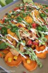 Loaded Sweet Potato Nachos with Homemade Sweet Potato Chips | www.withpeanutbutterontop.com