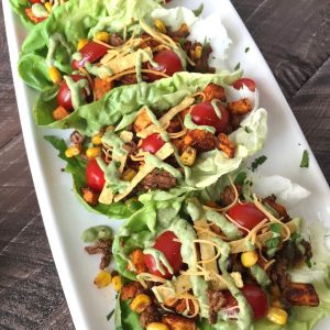 Southwest Style Sweet Potato Taco Lettuce Wraps | www.withpeanutbutterontop.com