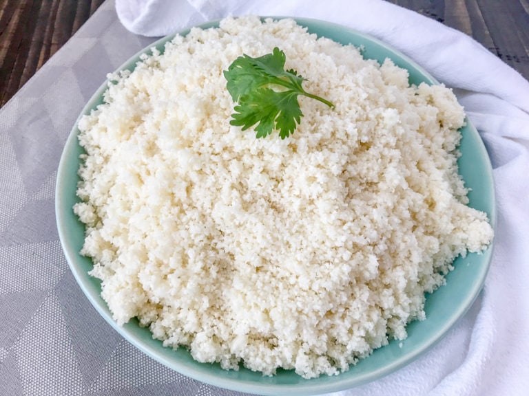 How To Make and Freeze Cauliflower Rice With Peanut Butter on Top