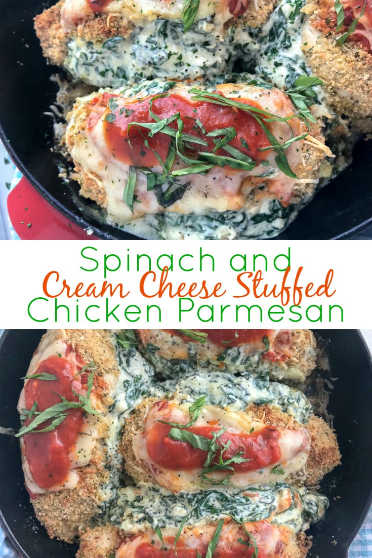 Spinach and Cream Cheese Stuffed Chicken Parmesan With Peanut Butter