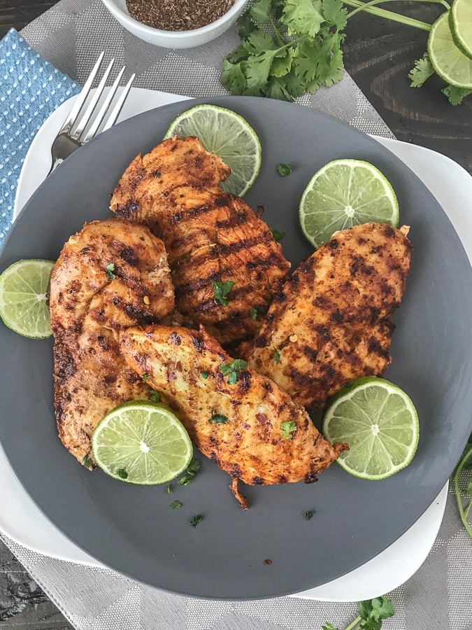 Grilled Cajun Lime Chicken With Peanut Butter on Top