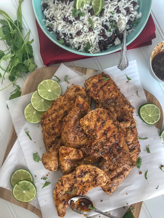 Easy Grilled Jamaican Jerk Chicken - With Peanut Butter on Top