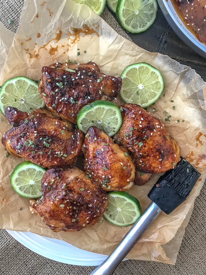 Easy OnePan Honey Garlic Lime Chicken With Peanut Butter on Top