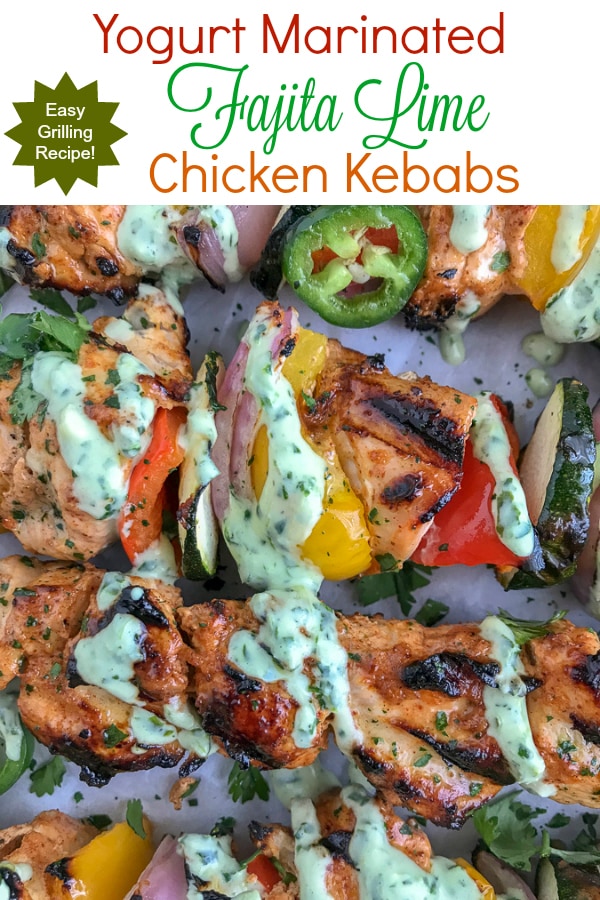 Yogurt Marinated Fajita Lime Chicken Kebabs With Peanut Butter on Top