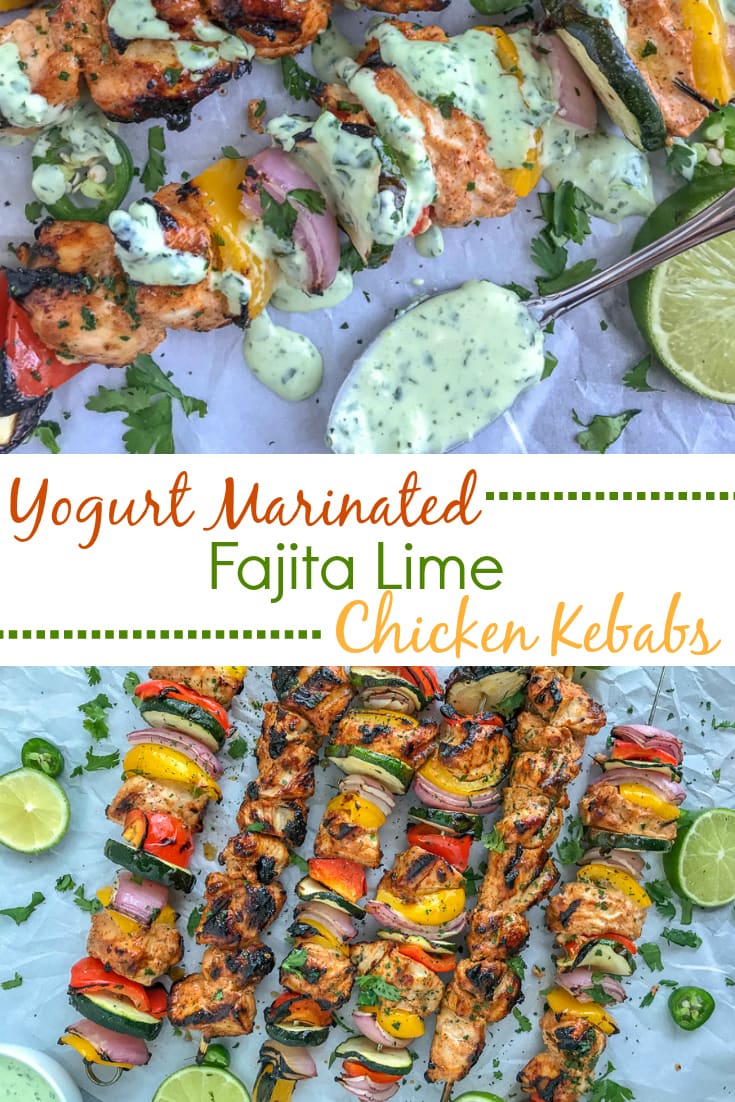 Yogurt Marinated Fajita Lime Chicken Kebabs With Peanut Butter on Top
