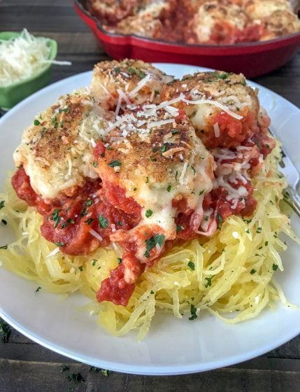 Crispy Parmesan Chicken Meatballs - an easy appetizer or main course that is full of flavor from the inside out, with the perfect crispy outside. Make these for your next get together! #meatballs #appetizer #parmesanchicken | https://withpeanutbutterontop.com