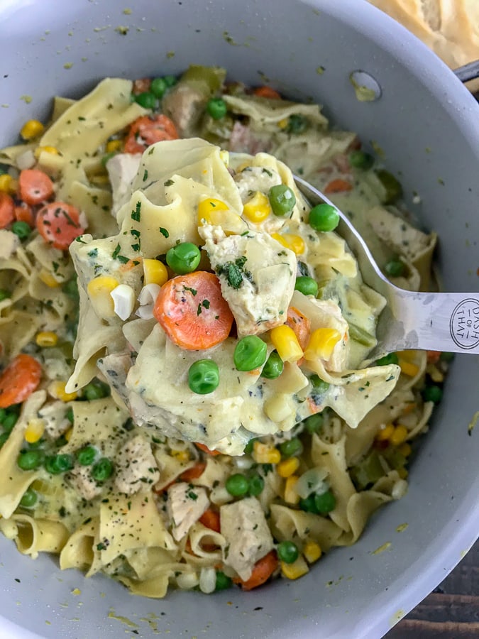 Easy One Pot Creamy Chicken and Noodles | With Peanut ...
