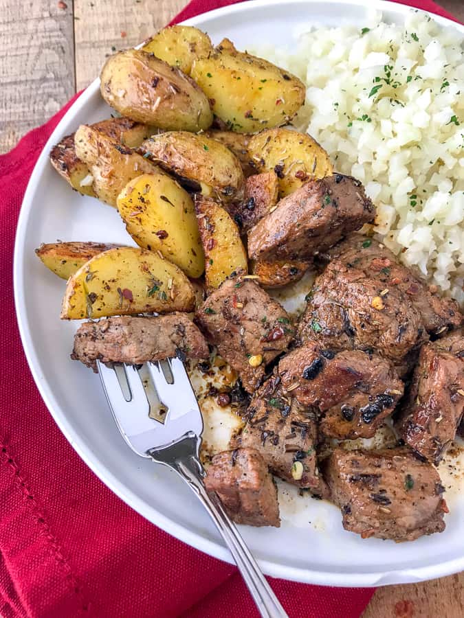 Garlic Butter Steak and Potatoes With Peanut Butter on Top