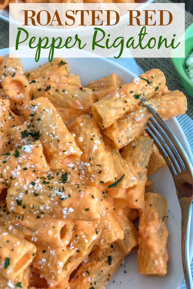Roasted Red Pepper Rigatoni With Peanut Butter on Top