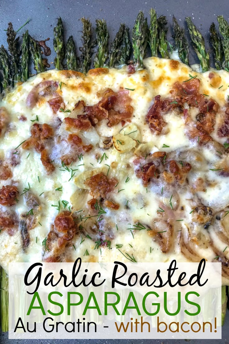 Garlic Roasted Asparagus Au Gratin With Peanut Butter on Top