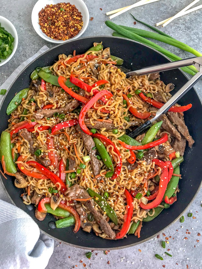 Garlic Beef and Ramen Stir Fry