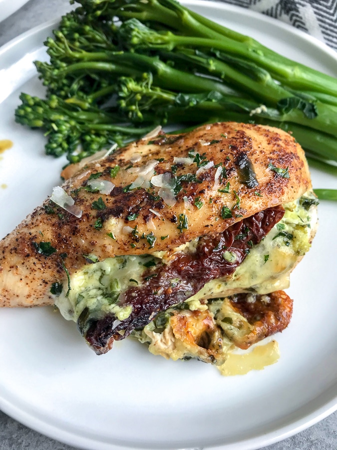 Creamy Spinach and Sundried Tomato Stuffed Chicken With Peanut