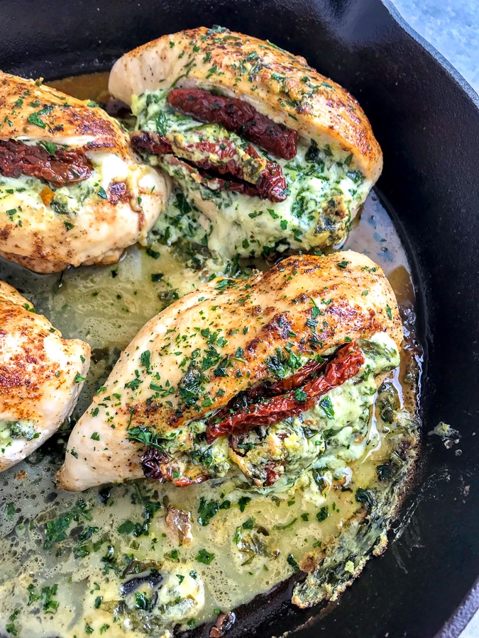 Creamy Spinach and Sundried Tomato Stuffed Chicken With Peanut