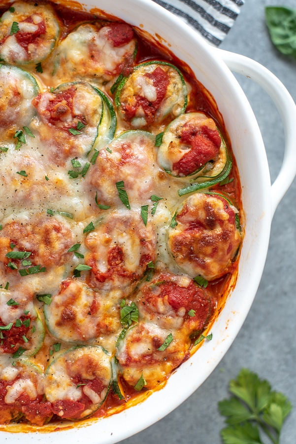 Zucchini Lasagna Roll Ups With Peanut Butter On Top