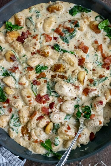 Creamy Bacon Parmesan Gnocchi - With Peanut Butter on Top
