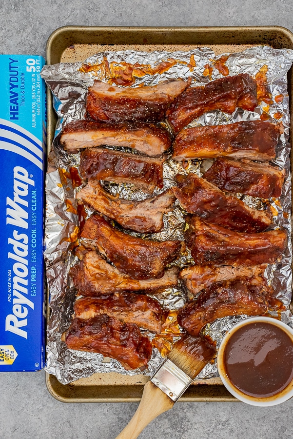 Easy and Quick Grilled FoilWrapped Ribs With Peanut Butter on Top